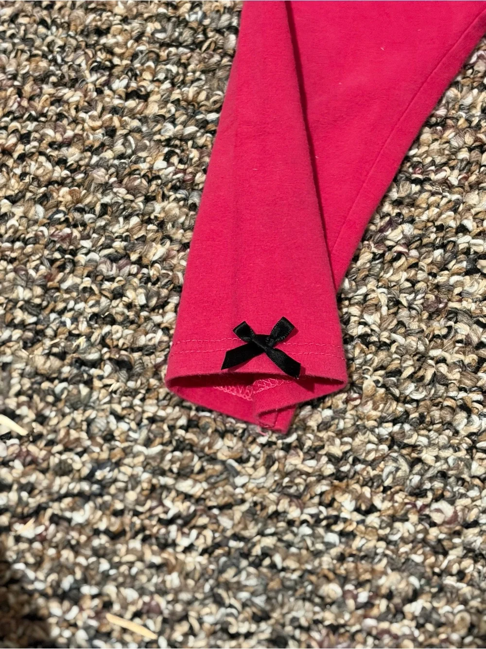 Girls Pink Leggings with Ankle Bows
